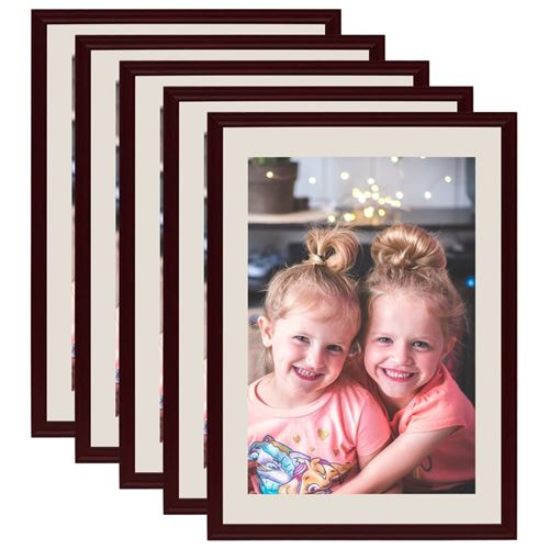 vidaXL Collage de cadres photo 5 pcs pour mur Rouge foncé 50x70 cm
