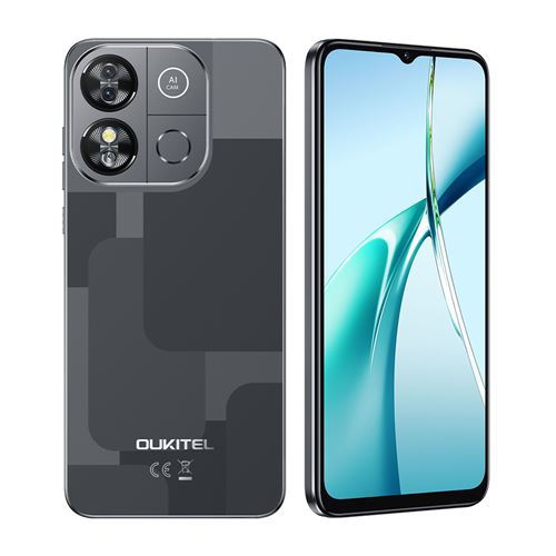 Smartphone Oukitel C57 Pro Noir : 6.52 , 4Go+128 Go + 128Go(TF), 4300mAh, Android 14, Dual SIM 4G,Téléphone Portable-215g