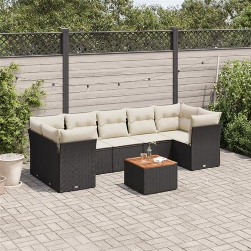 Non Communiqué Noir Salon De Jardin Modulable Vidaxl Rotin 8 Pieces 5 Personnes