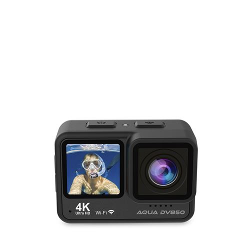 Caméra Sportive AQUA DV850, WiFi, App Mobile, Double Écran LCD IPS, Résolution 4K et 24MP, Stabilisateur d image EIS, Étanche