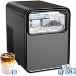 Machine à Glaçons Compacte QEXREED – 9 Glaçons En 6 Min, 12 Kg/24h, 2 Tailles, Fonction Auto-nettoyage