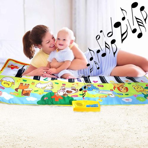 Jouer Clavier Musique musicale Singing Gym Tapis Tapis enfants Meilleur cadeau de bébé 135 * 58cm Pealer2823