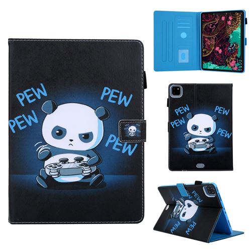 Etui en PU impression de motifs avec support multi-angle et porte-carte panda avec joystick pour votre Apple iPad Pro 11 pouces (2020)/(2018)