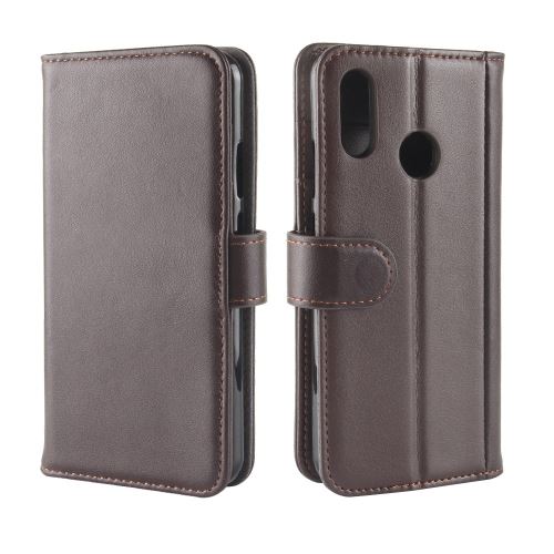 Coque en TPU fendu avec support marron pour votre Huawei Y7 (2019)