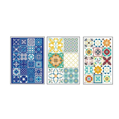 DIY - Loisirs Créatifs Modelage - 3 Planches de Transferts - Azulejos Carreaux