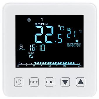 Thermostat connecté pour chauffage au sol avec commandes vocales