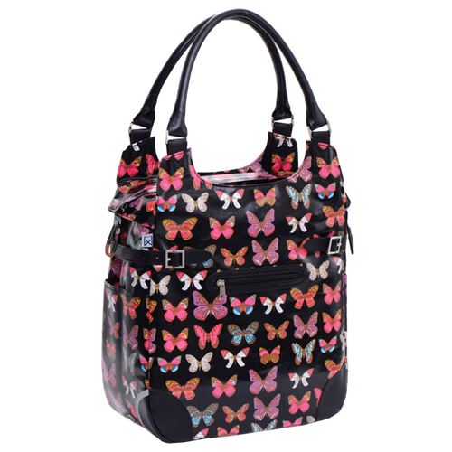 Willex Fietstas 16 L zwart vlinder 10154