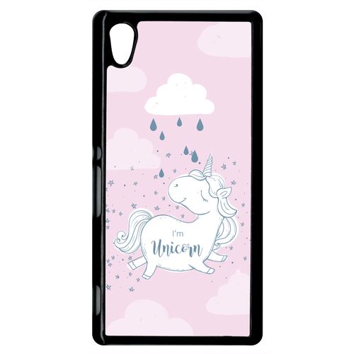 Coque Sony Xperia M4 Unicorne Nuage Fond Rose 2