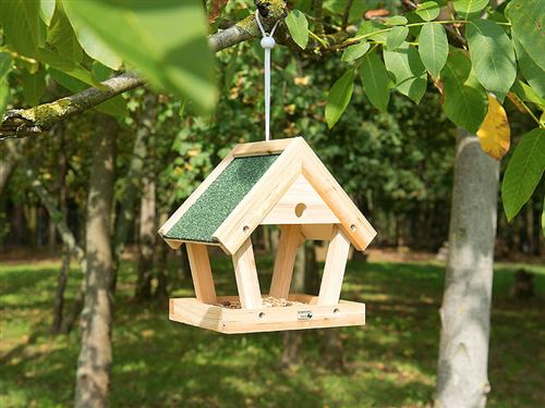 Comparer les prix de Royal Gardineer : Mangeoire à oiseaux à suspendre en bois, à assembler - 13 pièces