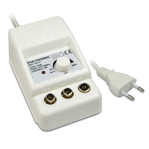 Amplificateur d'antenne TV d'intérieur METRONIC 432177
