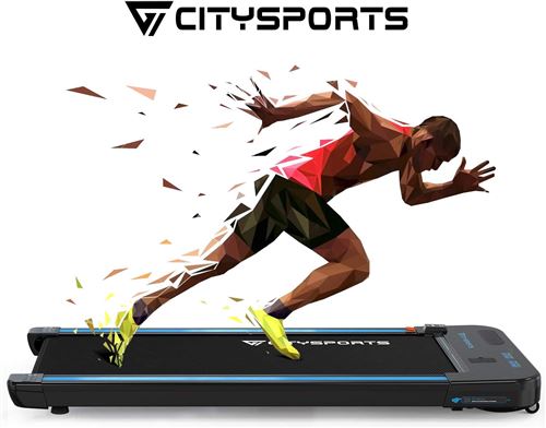 Tapis de marche et de course pliable CITYSPORTS WP2 - Moteur silencieux 440W, Bluetooth, jusqu'à 6 km/h