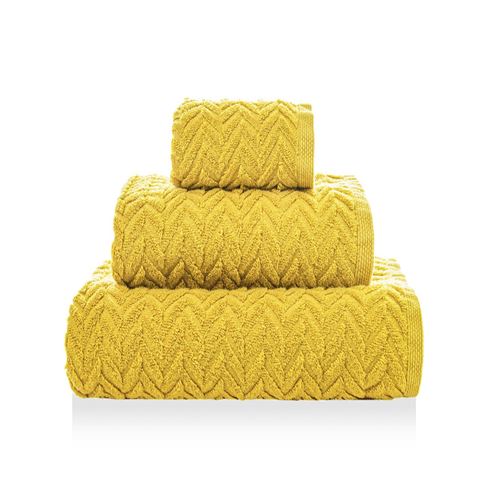 Set de bain Chevron coton - moutarde - Dimensions :