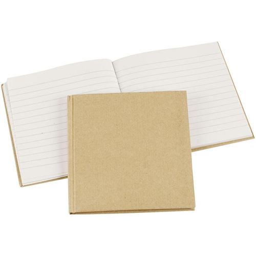 Creotime carnet 14 x 14 cm marron/blanc
