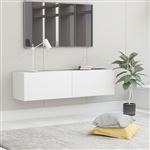 Meuble TV Blanc 120x30x30 cm Bois d'ingénierie