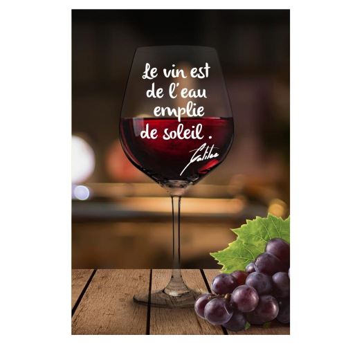Verre A Vin Avec Citation Le Vin Est De L Eau Emplie De Soleil Achat Prix Fnac