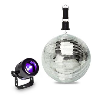 Pack lumière débutant Projecteur à LED UV + Boule à facettes 20 cm + moteur - 1