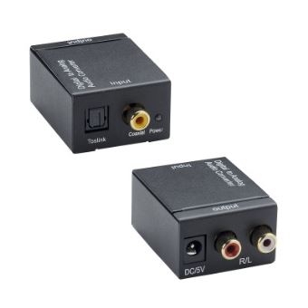 Convertisseur Audio Numérique Vers Analogique - Entrée Optique/Coaxial, Sortie Jack 3,5 Mm - Bloc D'alimentation Inclus