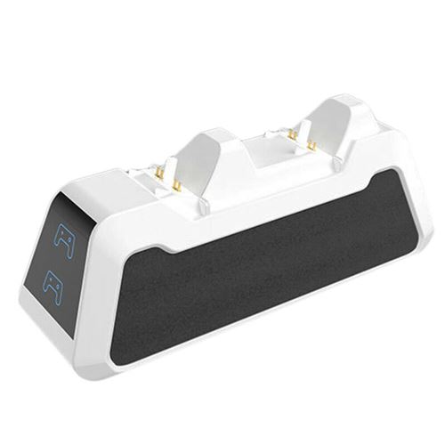 Chargeur LED double pour Sony PS5 DualSense Blanc