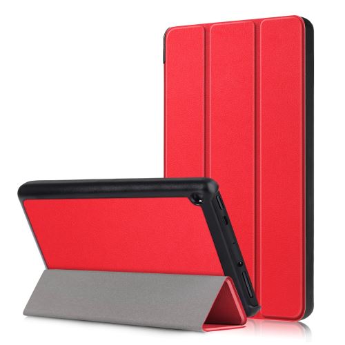 Etui en PU + TPU rouge avec support tri-pliure pour votre Amazon Fire 7 (2019)