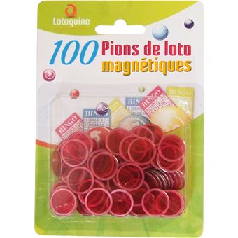 Sachet de 100 pions magnétiques de loto rouge - 1