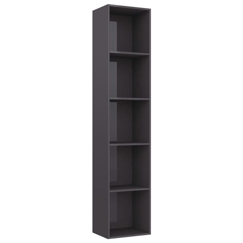 vidaXL Bibliothèque Gris brillant 40x30x189 cm Aggloméré