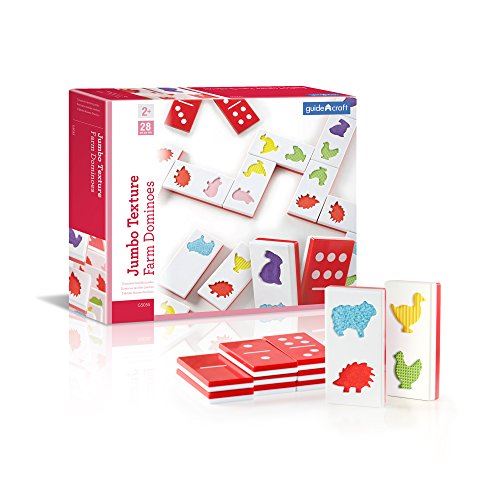 Guidecraft Jumbo Texture Dominoes Set - Multi-ColorTexture Sort and Matching Game for Toddlers, Kids Memory and Sensory Skills Development Toy
