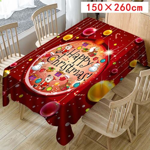 Nappe de Noël Imprimer Rectangle Table Cover Holiday Party Home Decor_Kiliaadk410