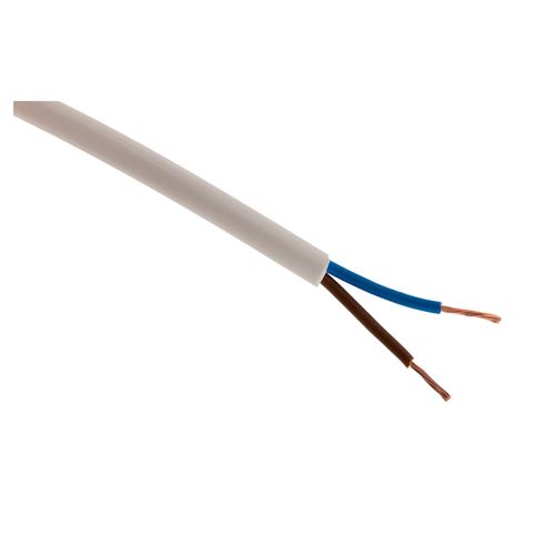 Zenitech Blanc - Câble D'alimentation Électrique H05vv-F 2X1mm² - 10M