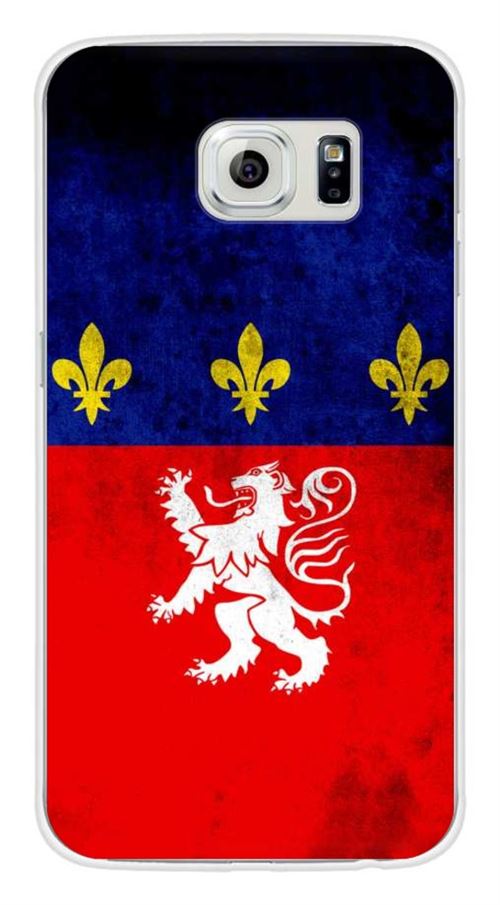Coque en silicone imprimée compatible Samsung Galaxy S6 Drapeau Lyon