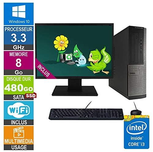 PC Dell Optiplex 3010 DT i3-3220 3.30GHz 8Go/480Go SSD Wifi W10 + Ecran 24 État correct - Dell reconditionné disponible sur Fnac
