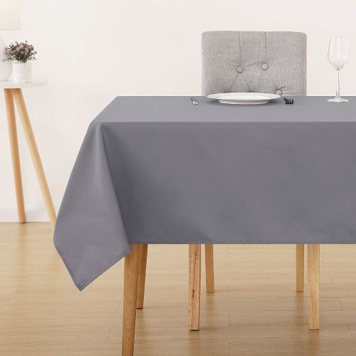 Deconovo Nappe Rectangulaire Imperméable Anti-tâchepour Cuisine 137x274cm Gris