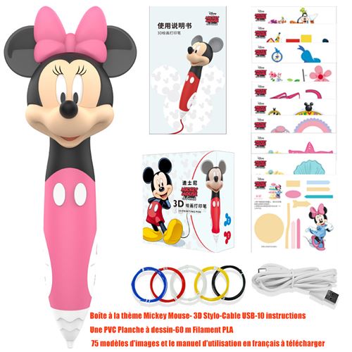 Stylo De Dessin D'impression 3D Mickey Mouse Chargeur USB-Rose