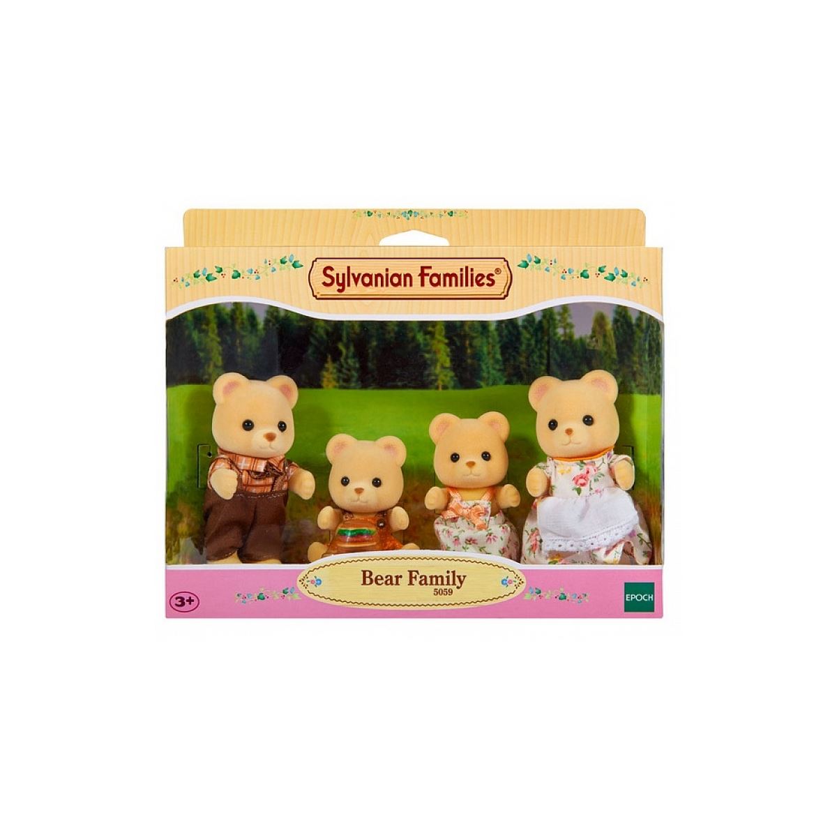 Sylvanian Families – Famille Ours – 4 Figurines Articulées Et Habillées – Dès 3 Ans