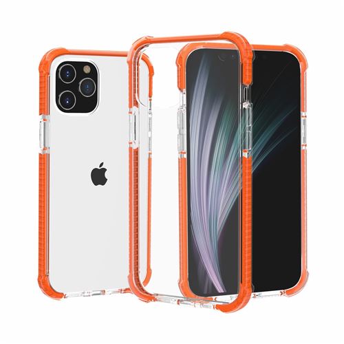 Coque en TPU hybride anti-chute à coussin d'air orange pour votre Apple iPhone 12 Pro Max 6.7 pouces