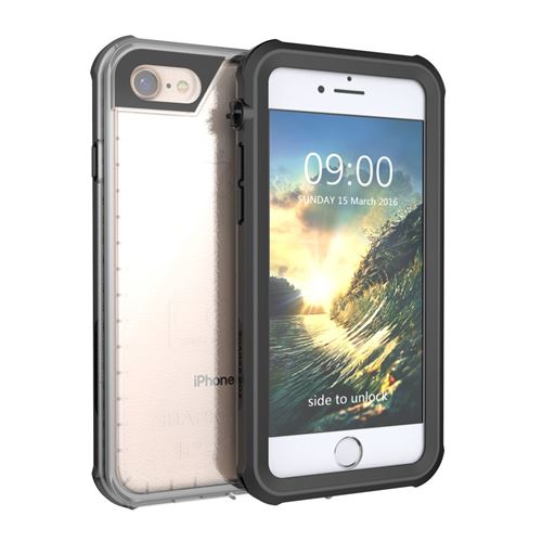 Coque en TPU imperméable anti-poussière/saleté/néige noir pour votre Apple iPhone 8/7 4.7 inch