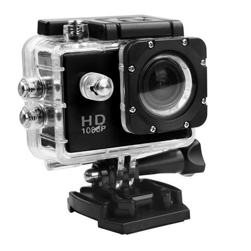 Caméra sport Mini 1080P HD avec boîtier étanche-noir