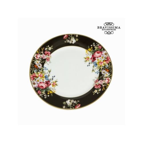 Assiette plate bloom black - collection kitchen's deco by bravissima kitchen