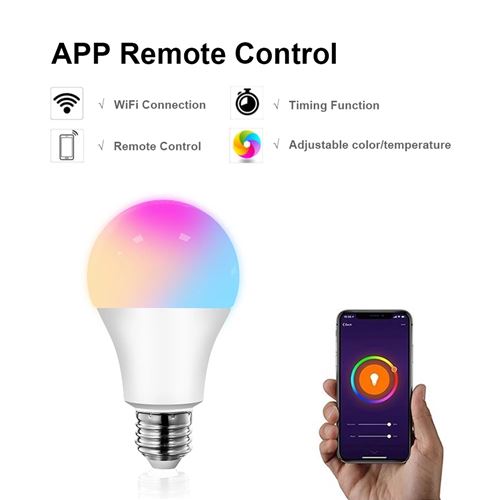 Ampoule multicolore connectée Wifi compatible Google Home et Alexa - Ampoule  connectée à la Fnac