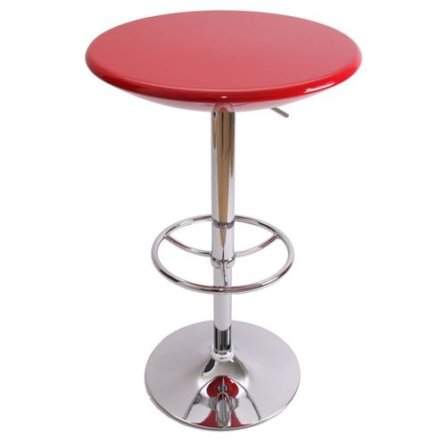 Table de bistro Milan, hauteur réglable Ø 60 cm rouge