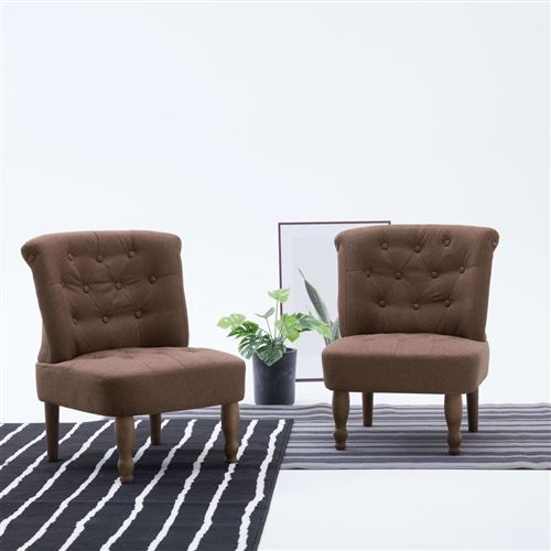 Chaise française Marron Tissu