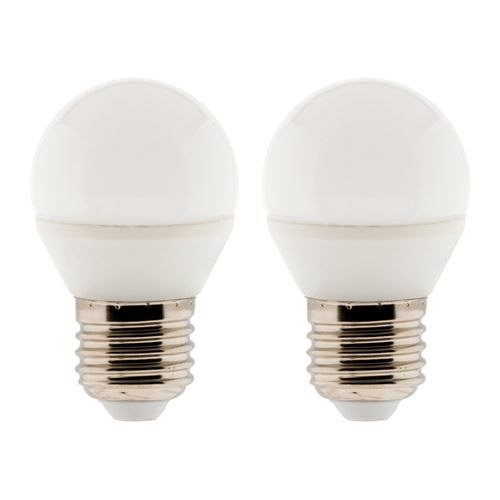 Elexity - Lot de 2 ampoules LED sphérique 5,2W E27 470lm 2700K (Blanc chaud)