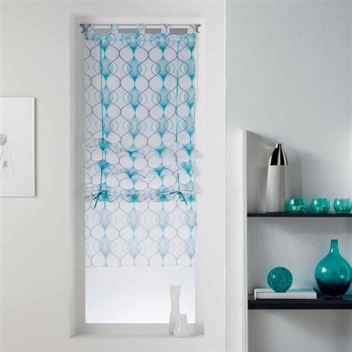 Paris Prix - Store Voilage onde 90x180cm Lagon
