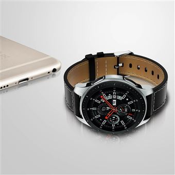 Bracelet Samsung Galaxy Watch 46 mm cuir veritable lisse noir Bracelet connecte Achat prix fnac