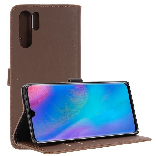 Etui en PU avec support café pour votre Huawei P30 Pro