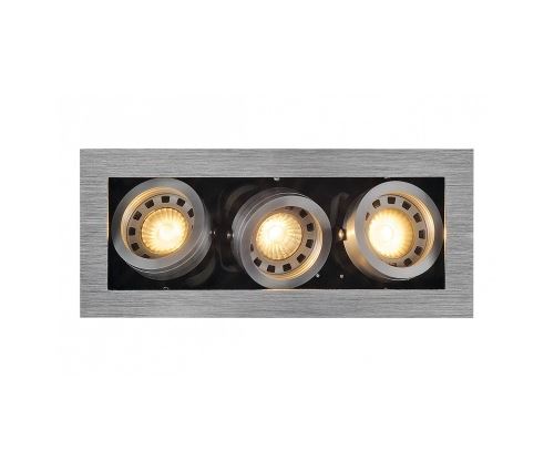 Kadux 3 gu10 encastré carré, alu brossé, max. 3x50w