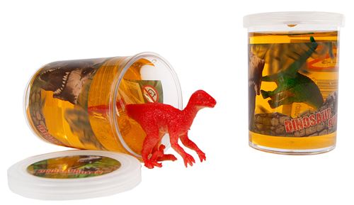 DinoWorld mastic avec dinosaure junior 7,5 cm rouge