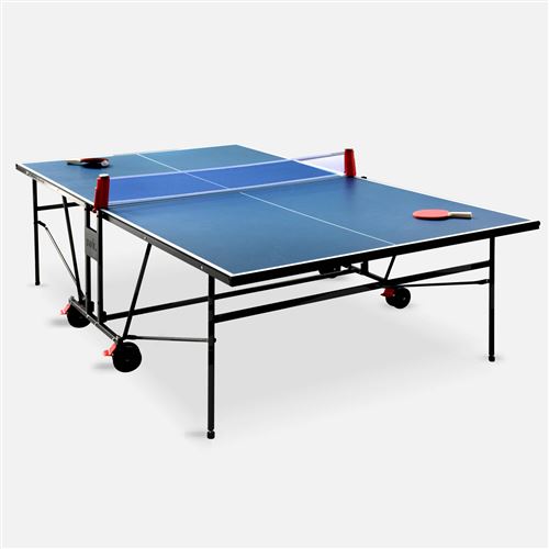 Table De Ping Pong Indoor Bleue Table Pliable Avec 4 Raquettes