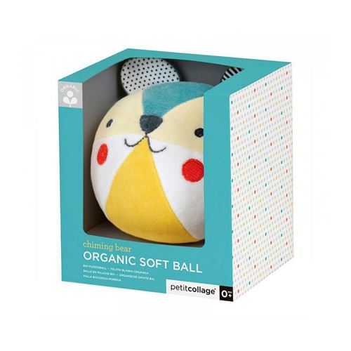 Petit Collage balle avec cloche Ours en coton 11 cm