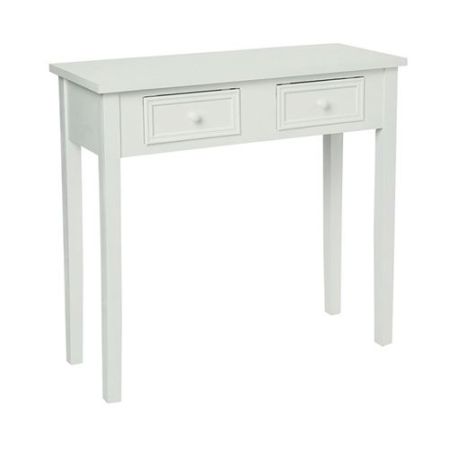 Console 2 tiroirs blanche Charme