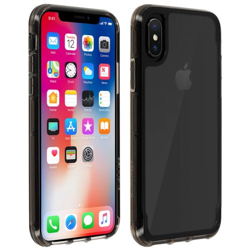 Griffin Survivor - Beschermende mobiele telefoonbehuizing - Polycarbonaat, thermoplastisch polyurethaan - Helder, Gerookt - voor Apple iPhone X